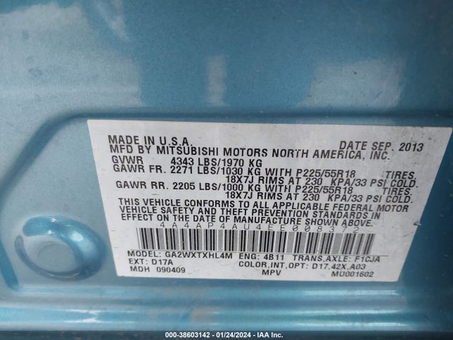 Mitsubishi Outlander Sport Se 2014 4A4AP4AU4EE008372 Image 9