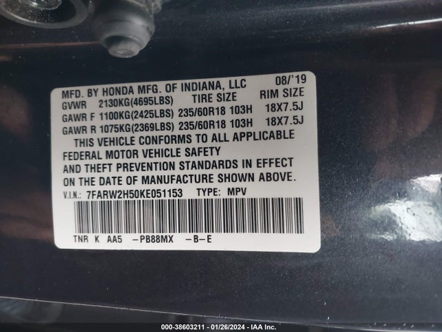 Honda CR-V EX 2019 7FARW2H50KE051153 Image 9