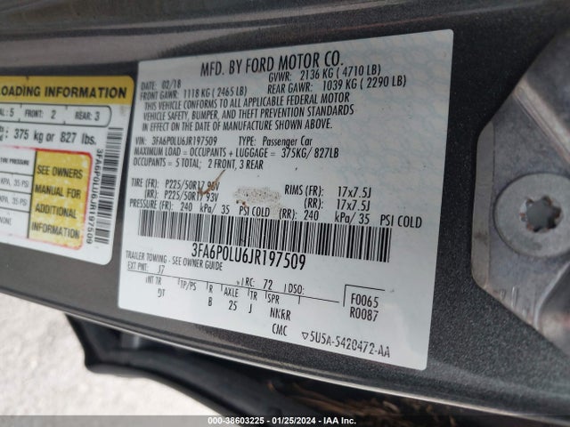 Ford Fusion Hybrid Se 2018 3FA6P0LU6JR197509 Image 9