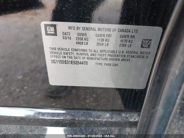 Chevrolet IMPALA 2LZ 2014 2G1155S31E9284478 Image 9