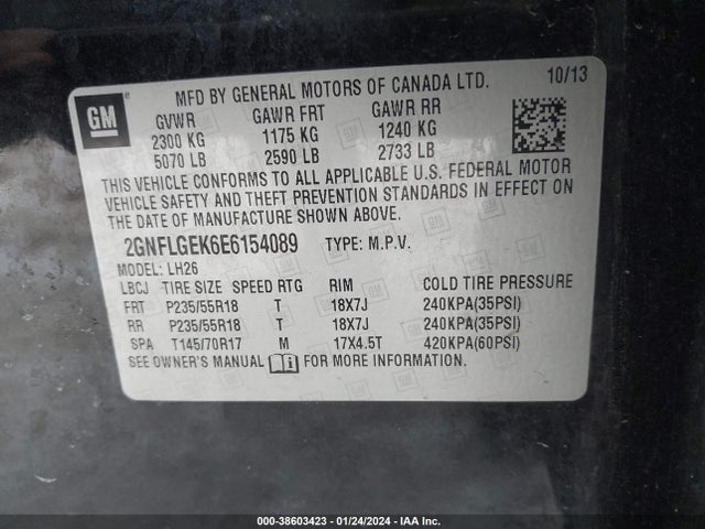 Chevrolet Equinox 2lt 2014 2GNFLGEK6E6154089 Image 9