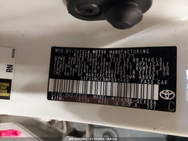Toyota Corolla Se Nightshade Edition 2021 5YFS4MCE9MP081488 Image 9