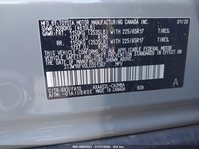 Toyota Rav4 Xle 2020 2T3W1RFV0LC051367 Image 9