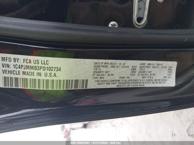 1C4PJMMB3PD102734 Jeep Cherokee Altitude Lux 4x4