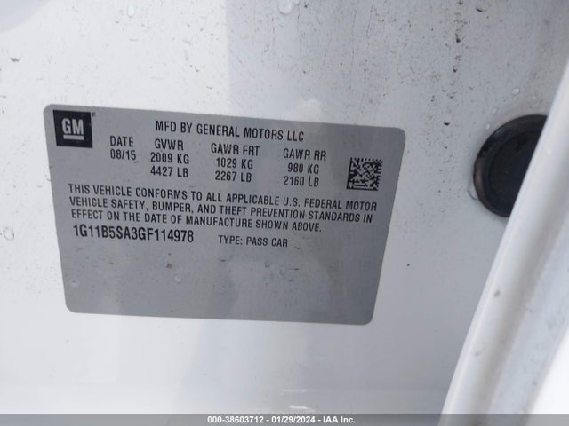 Chevrolet Malibu Limited Ls 2016 1G11B5SA3GF114978 Image 9