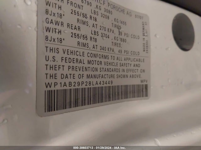 2008 PORSCHE CAYENNE WP1AB29P28LA43449 Photo 8