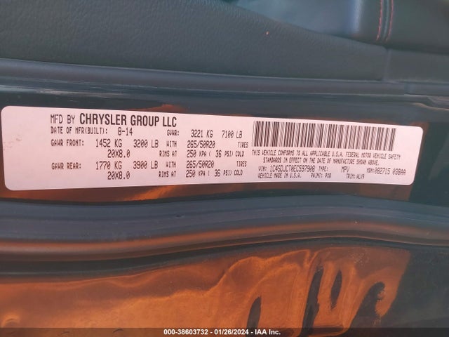 Dodge Durango R/t 2014 1C4SDJCT0EC597908 Image 9