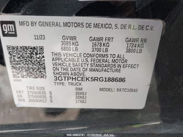 3GTPHCEK5RG188686 GMC Sierra 1500 2wd  Short Box Elevation