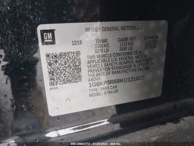 1G6KP5R69KU121827 Cadillac Ct6 Sport