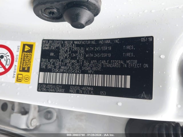 Toyota Highlander Se/xle 2018 5TDKZRFH3JS545642 Image 9