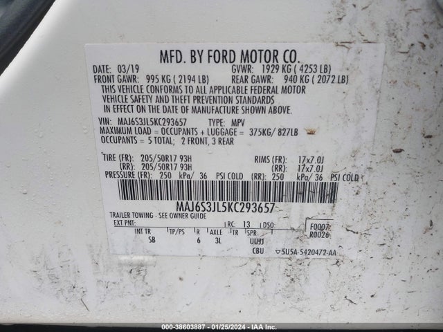 Ford Ecosport Ses 2019 MAJ6S3JL5KC293657 Image 9