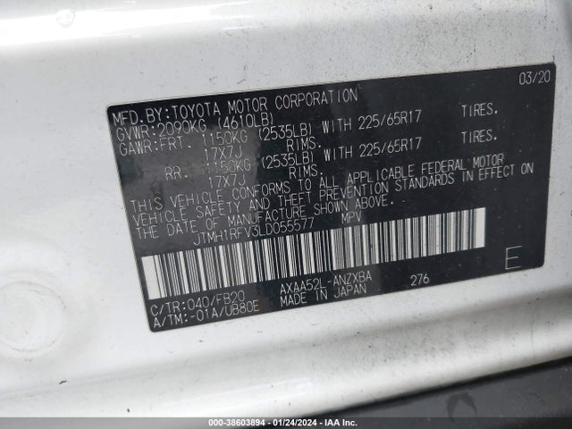 Toyota RAV4 LE 2020 JTMH1RFV3LD055577 Image 9