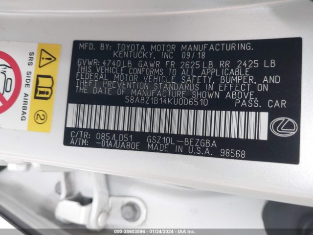 58ABZ1B14KU006510 Lexus ES 350