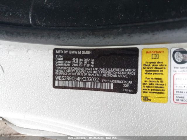 WBS3R9C54FK333032 BMW M4