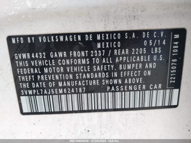 3VWPL7AJ5EM624187 Volkswagen Jetta Sportwagen 2.0l Tdi