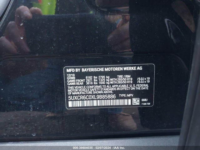 BMW X5 Xdrive40i 2020 5UXCR6C0XL9B85886 Image 9