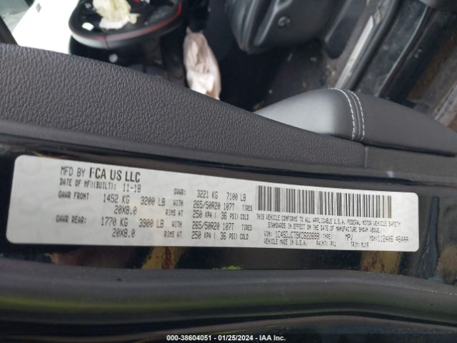 1C4SDJCT5KC622698 Dodge Durango R/t Awd