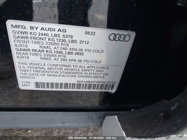 WA1ABAFY8P2012729 Audi Q5 Premium 40 Tfsi Quattro S Tronic