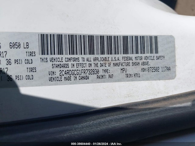 Dodge Grand Caravan Sxt 2015 2C4RDGCG1FR732830 Image 9