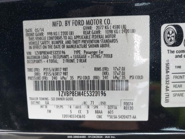 1ZVBP8EM4E5323196 Ford Mustang V6