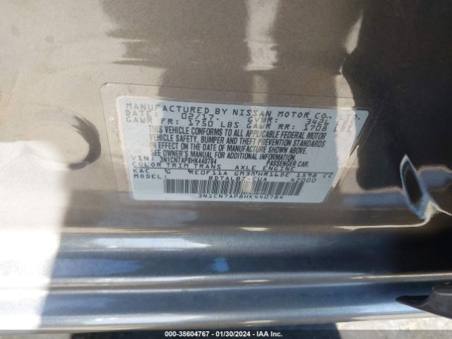 3N1CN7AP8HK440784 Nissan Versa 1.6 Sv