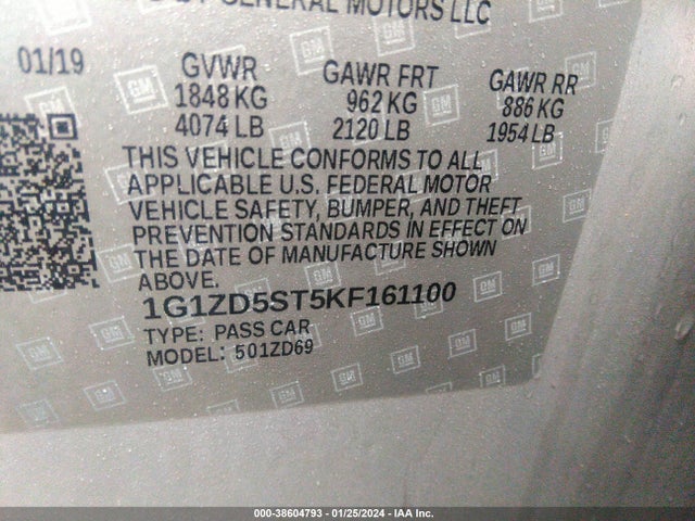 Chevrolet MALIBU LT 2019 1G1ZD5ST5KF161100 Image 9