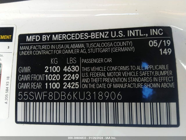 Mercedes-Benz C 300 2019 55SWF8DB6KU318906 Image 9