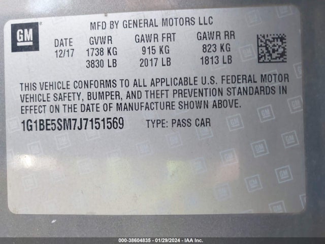 Chevrolet Cruze Lt Auto 2018 1G1BE5SM7J7151569 Image 9