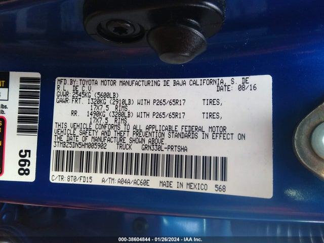 Toyota Tacoma Trd Sport 2017 3TMBZ5DN5HM005902 Image 9