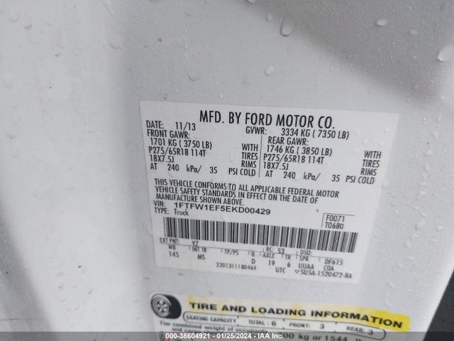 Ford F-150 Xlt 2014 1FTFW1EF5EKD00429 Image 9