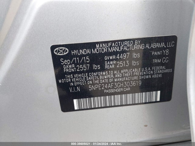 Hyundai SONATA SE 2016 5NPE24AF3GH303619 Image 9