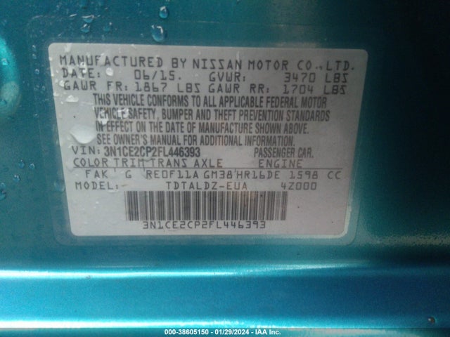 2015 NISSAN VERSA NOTE SV VIN: 3N1CE2CP2FL446393