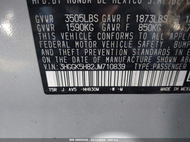 Honda FIT EX 2018 3HGGK5H82JM710839 Image 9