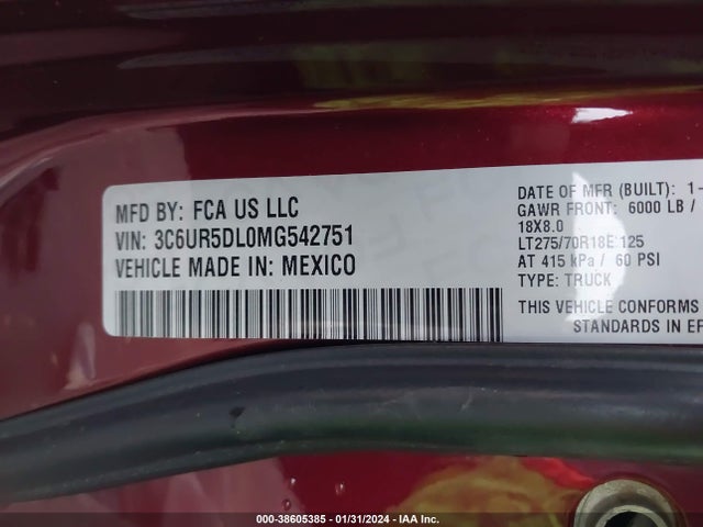 RAM 2500 Lone Star Regular Cab 4x4 8' Box 2021 3C6UR5DL0MG542751 Image 9
