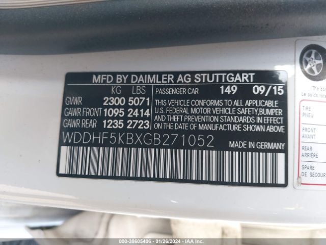 WDDHF5KBXGB271052 Mercedes-Benz E 350