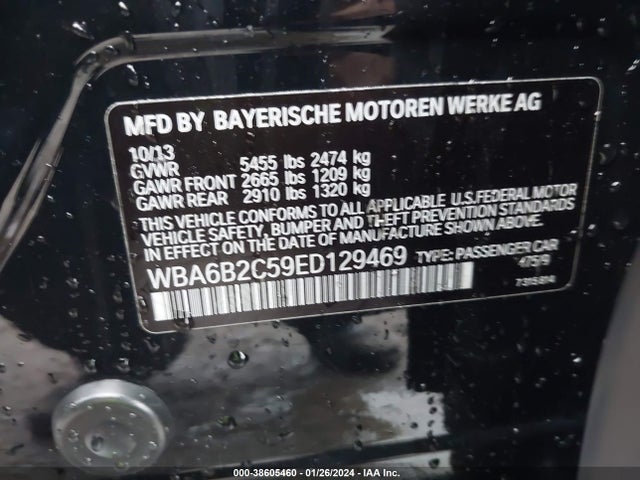 BMW 650i Gran Coupe 2014 WBA6B2C59ED129469 Image 9