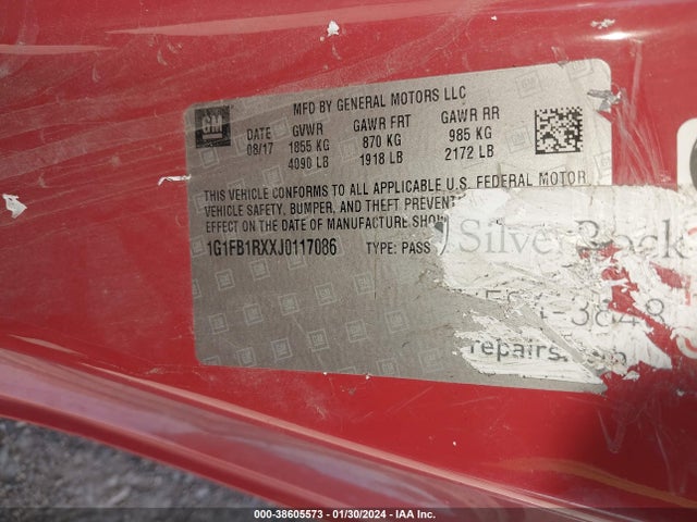 Chevrolet Camaro 1lt 2018 1G1FB1RXXJ0117086 Image 9