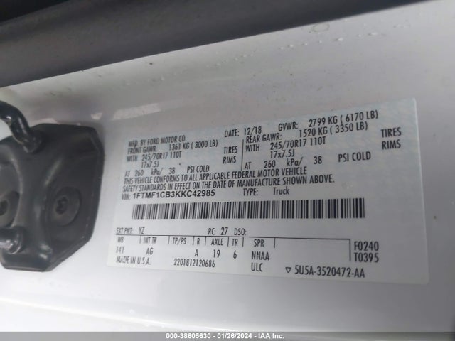 Ford F-150 Xl 2019 1FTMF1CB3KKC42985 Image 9