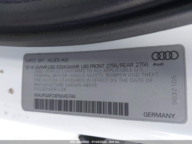 WAUFGAFCXFN045744 Audi A6 3.0t Premium Plus