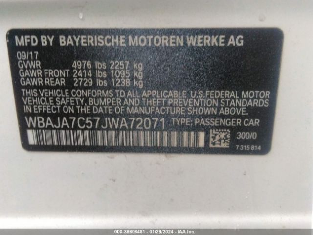 WBAJA7C57JWA72071 BMW 530i Xdrive