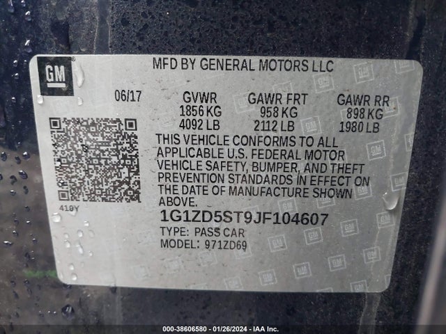 Chevrolet MALIBU LT 2018 1G1ZD5ST9JF104607 Image 9