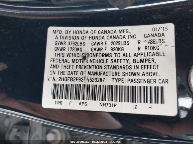 2HGFB2F92FH523287 Honda Civic Ex-l