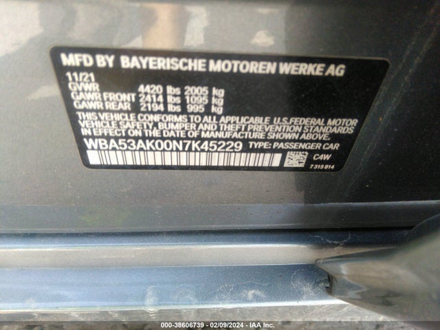 WBA53AK00N7K45229 BMW 228i Gran Coupe Sdrive