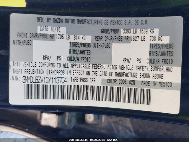 3MYDLBZV1GY113704 Scion p5v
