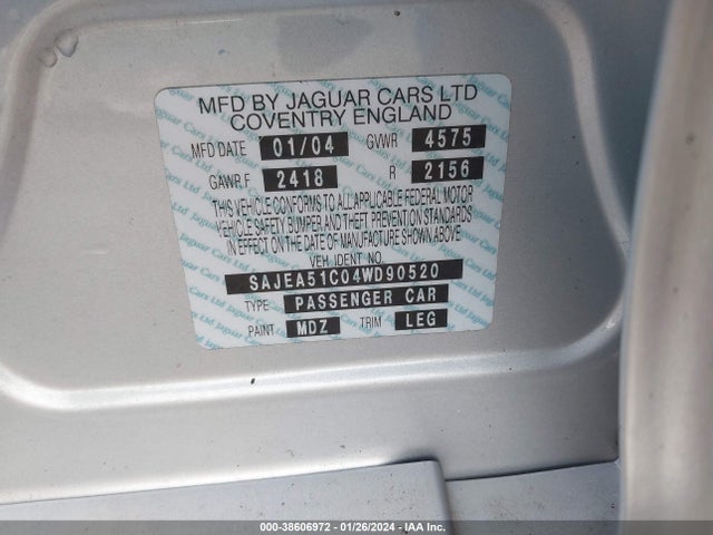 2004 JAGUAR X-TYPE SAJEA51C04WD90520 Photo 8