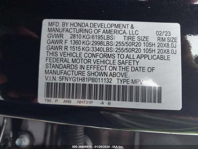 Honda Pilot Awd Elite 2023 5FNYG1H81PB011132 Image 9