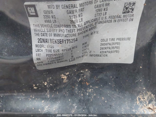 Chevrolet EQUINOX 1LT 2014 2GNALBEK5E6175254 Image 9