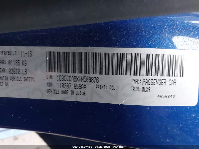 Chrysler 200 Limited Platinum 2017 1C3CCCABXHN509876 Image 9