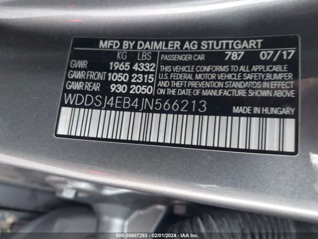 WDDSJ4EB4JN566213 Mercedes-Benz CLA 250
