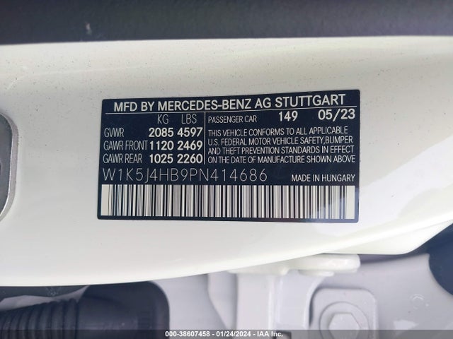 W1K5J4HB9PN414686 Mercedes-Benz Cla 250 Coupe 4matic